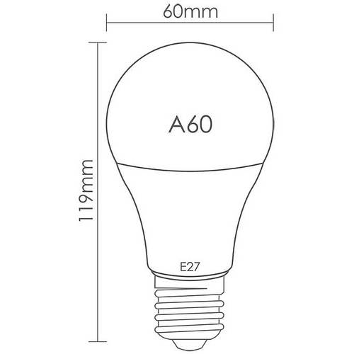 Bec cu LED Whitenergy, 230V, 12W, Fasung E27-A60, Alb Rece