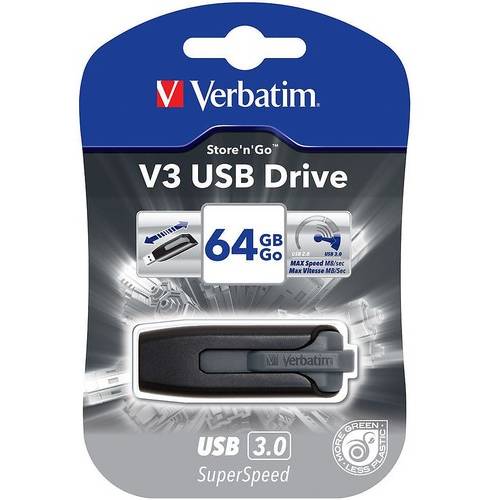 Memorie USB Verbatim Store 'n' Go V3, 64GB, USB 3.0, Negru