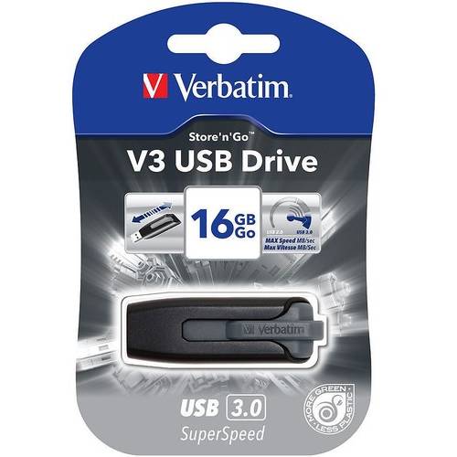 Memorie USB Verbatim Store 'n' Go V3, 16GB, USB 3.0, Negru