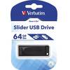 Memorie USB Verbatim Store 'n' Go Slider, 64GB, USB 2.0, Negru