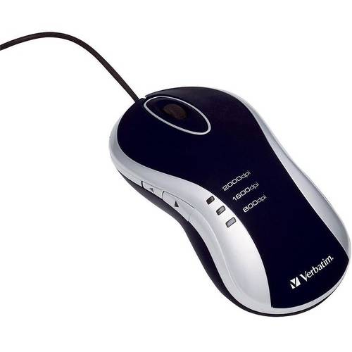 Mouse Verbatim Laser Desktop Mouse, USB, 2000dpi, Albastru/Argintiu