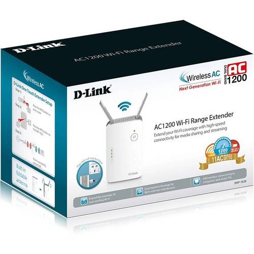 Access Point Range Extender D-Link DAP-1620 AC1200, 2 antene externe, 10/100/1000  Mbps, 802.11 a/b/g/n/ac