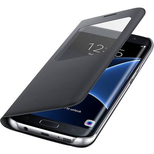 Husa S-View Cover Samsung pentru Galaxy S7 Edge, G935, Black