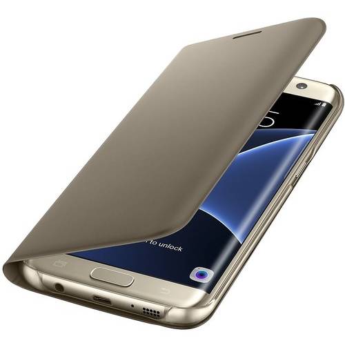 Husa Flip Wallet Samsung pentru Galaxy S7 Edge, G935, Gold