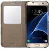 Husa S-View Cover Samsung pentru Galaxy S7 Edge, G935, Gold