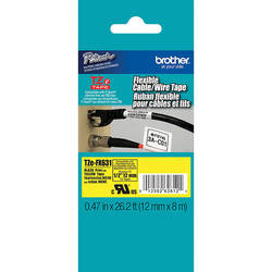 Banda laminata Flexible ID 12mm Brother TZEFX631, Negru pe Galben