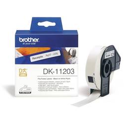 Rola continua de etichete Brother DK11203, 17mm x 87 mm, Negru/Alb