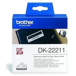 Banda laminata continua 29mm Brother DK22211, Negru pe Alb