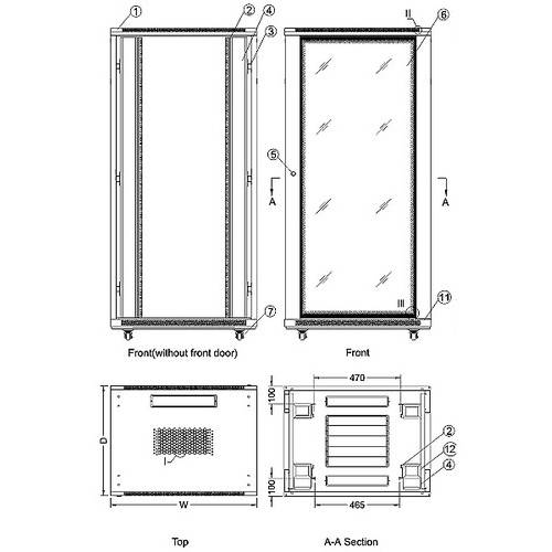 Cabinet Metalic Xcab 42U8080S, 42U, stand alone