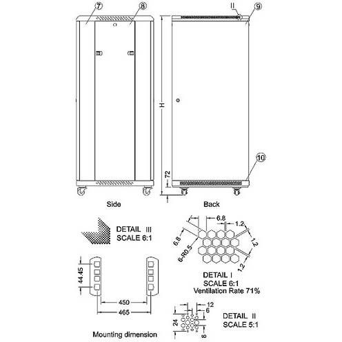 Cabinet Metalic Xcab 42U60100S, 42U, stand alone