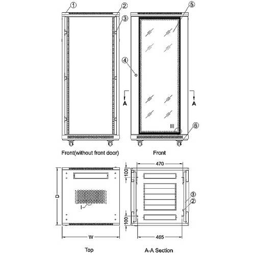 Cabinet Metalic Xcab 27U60100S, 27U, stand alone