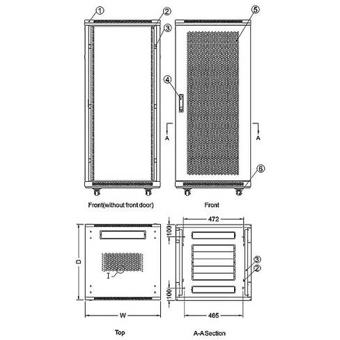 Cabinet Metalic Xcab 27U6080M, 27U, stand alone