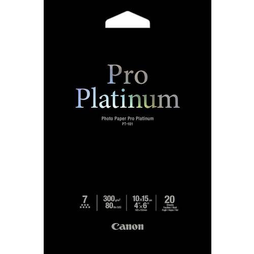 Hartie Foto Canon PT101, dimensiune 10x15cm, 20 coli, Pro Platinum Photo, 300 g/m2