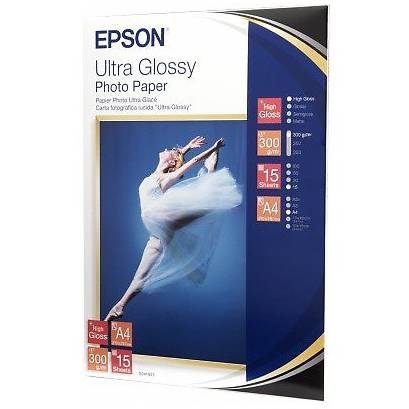 Hartie Foto Epson S041927, dimensiune A4, 15 coli, tip ultra glossy, 300 g/m2