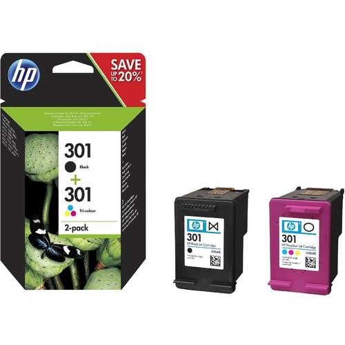 Cartus cerneala HP 301 COMBO 2-PACK Black Tri Color, N9J72AE