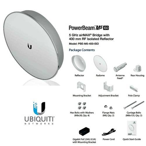 Antena Ubiquiti PowerBeam M PBE-M5-400-ISO, Exterior, 5 GHz, 25dBi