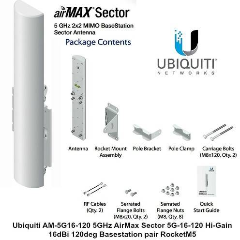 Antena Ubiquiti AM-5G16, Exterior, 5 GHz, 16dBi