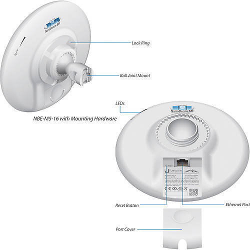 Antena Ubiquiti NanoBeam M5-16, Exterior, 5 GHz, 16dBi