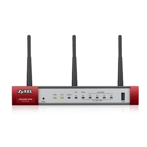 Router Wireless ZyXEL    ZyWALL USG20W-VPN, 1300 Mbps, 1 x WAN, 1 x SFP, 4 x LAN/DMZ, 3 antene