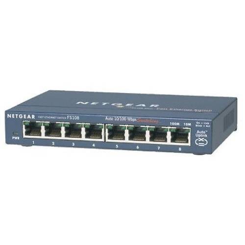 Switch Netgear ProSafe FS108-300PES, 8 x LAN, Switch Metal