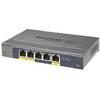 Switch Netgear ProSafe Plus GS105PE, 5 x LAN Gigabyt, 2 x PoE, 1 x PoE PD