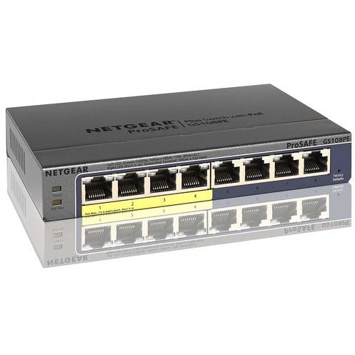 Switch Netgear ProSafe Plus GS108PE v3, 8 x LAN Gigabyt, 4 x PoE