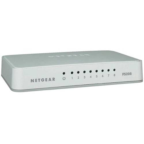 Switch Netgear FS208, 8 x LAN, Desktop, Plastic