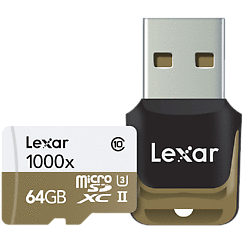 Card Memorie Lexar Micro SDXC, 64GB, Class10 + CardReader