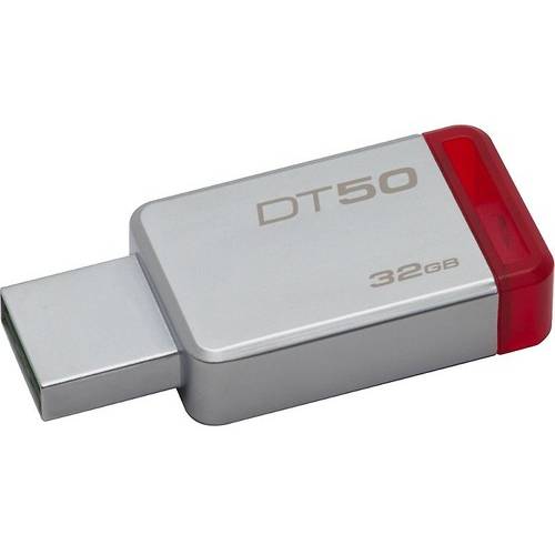 Memorie USB Kingston DataTraveler 50, 32GB, USB 3.1, Metalic/Rosu
