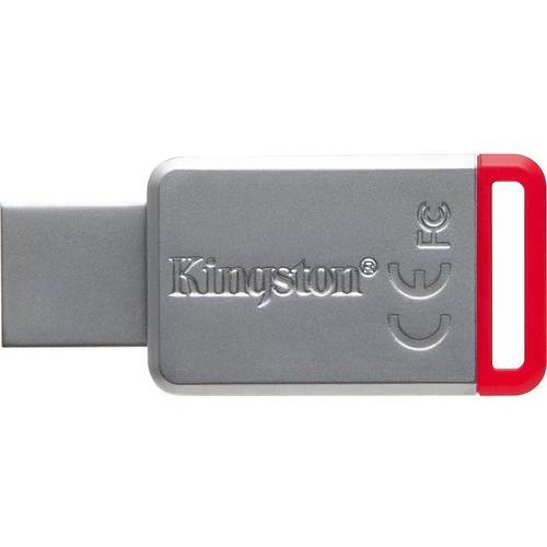 Memorie USB Kingston DataTraveler 50, 32GB, USB 3.1, Metalic/Rosu