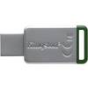 Memorie USB Kingston DataTraveler 50, 16GB, USB 3.1, Metalic/Verde