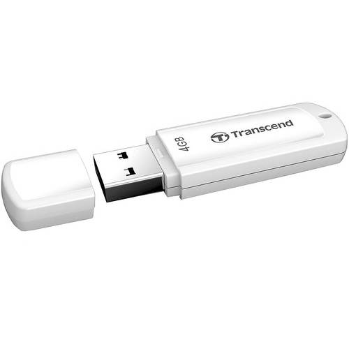 Memorie USB Transcend JetFlash 370, 4GB, USB 2.0, Alb