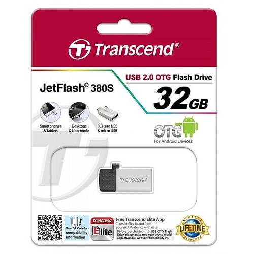 Memorie USB Transcend JetFlash 380S, 32GB, USB 2.0, Argintiu
