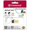 Memorie USB Transcend JetFlash 380G, 8GB, USB 2.0, Auriu