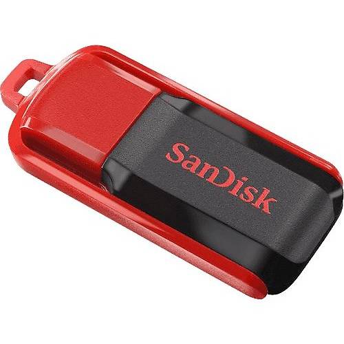 Memorie USB SanDisk Cruzer Switch, 16GB, USB 2.0, Negru/Rosu
