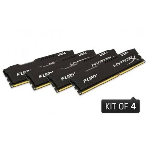 Memorie Kingston HyperX Fury Black, DDR4, 32GB, 2133MHz, CL14, Kit Quad Channel