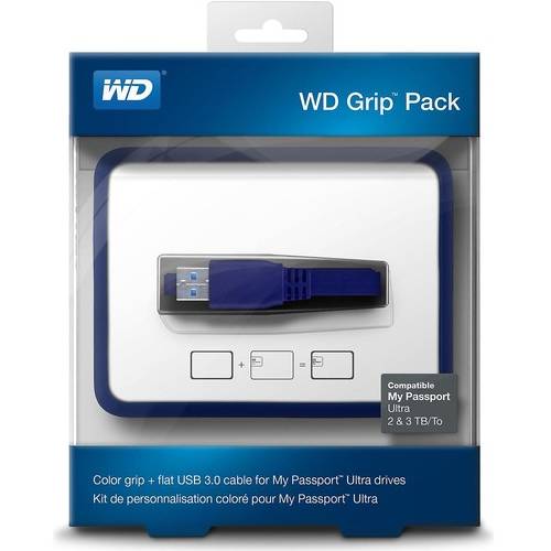 Rama silicon si cablu date WD Grip Picasso Slate pentru WD My Passport 2TB, Albastru