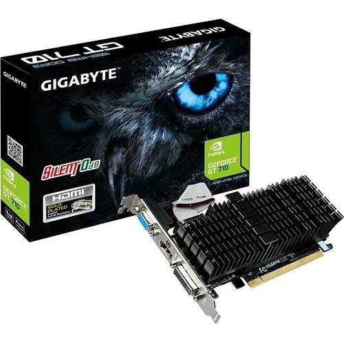 Placa video Gigabyte GeForce GT 710 Silent , 1GB DDR3, 64biti, Low profile, Heatsink