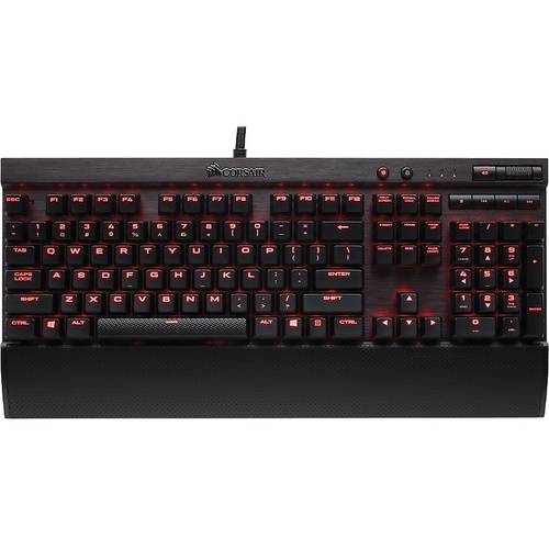Tastatura Corsair K70 Lux, Red LED, Cherry MX Blue, Cu fir, USB, Layout US, Iluminata, Negru