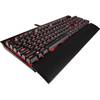 Tastatura Corsair K70 Lux, Red LED, Cherry MX Red, Cu fir, USB, Layout US, Iluminata, Negru