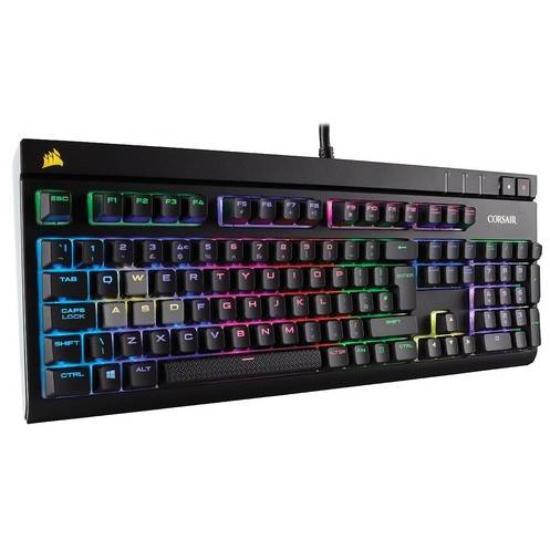 Tastatura Corsair STRAFE RGB, Cherry MX Brown, Cu fir, USB, Layout US, Iluminata, Negru
