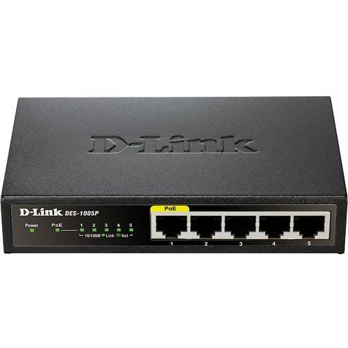 Switch D-LINK DES-1005P, 5 x 10/100 Mbps, PoE, Desktop