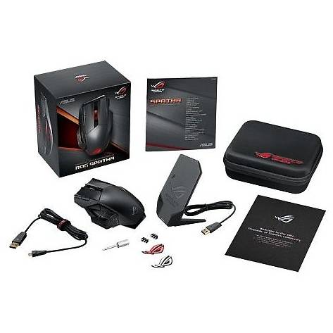Mouse gaming Asus ROG Spatha, Wireless, Wired, Laser, 8200dpi, Negru