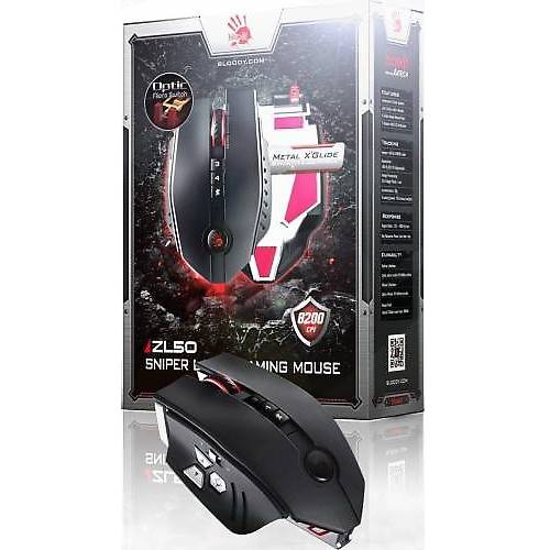 Mouse A4Tech Bloody Sniper ZL50, 8200 dpi, USB, Negru