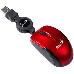 Mouse Genius MicroTraveler v2, USB, Optic, 1000dpi, Rosu
