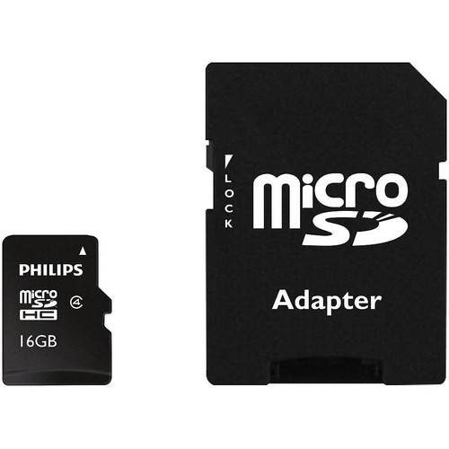 Card Memorie Philips Micro SDHC, 16GB, Class 4, Adaptor SD