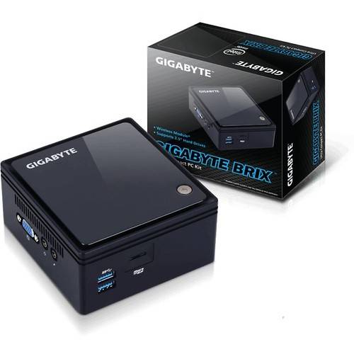 Mini PC Gigabyte BRIX GB-BACE-3000, Celeron N3000 1.04 GHz, DDR3, 2.5'' HDD, Intel HD Graphics, FreeDOS, Negru