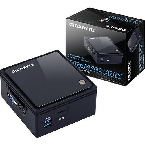 Mini PC Gigabyte BRIX GB-BACE-3160, Celeron J3160 1.6GHz, DDR3, 2.5'' HDD, Intel HD 400, FreeDOS, Negru