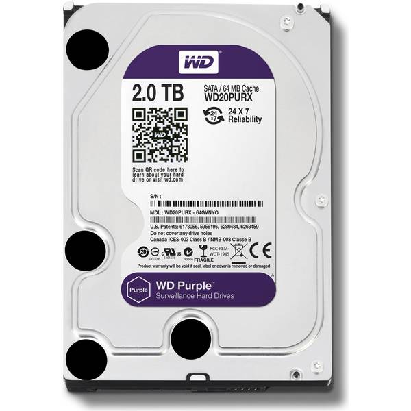 Hard Disk WD Purple 3.5 inch, 2TB, SATA3, 64MB, 3.5 inch