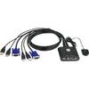 Switch KVM Aten CS22U 2-Port USB KVM Switch, Remote port selector, 0.9m cables